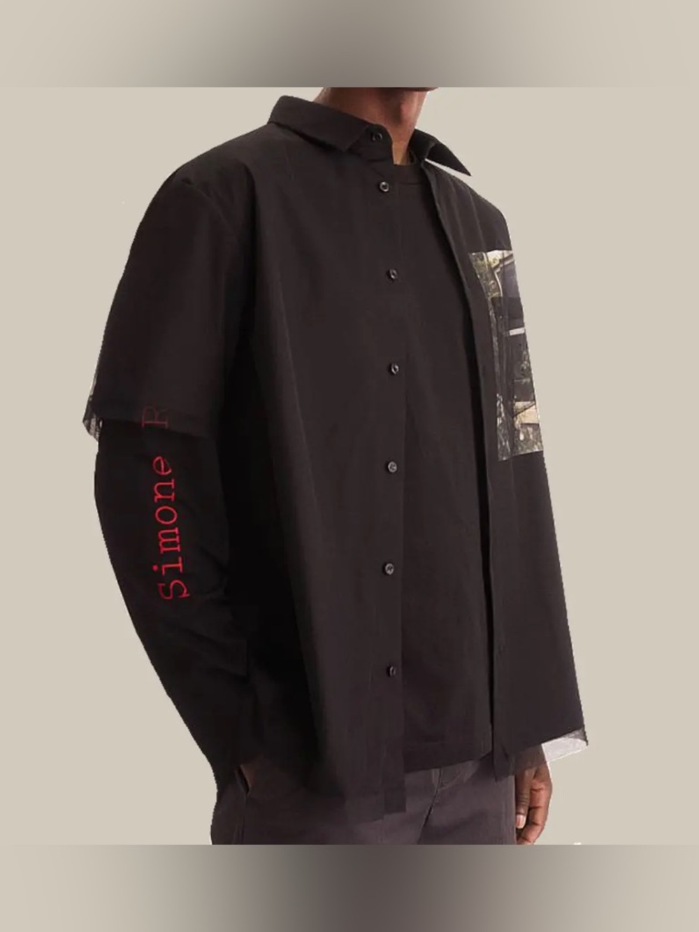 Simone Rocha x H&M Black Tulle Layered Short Sleeve Shirt size M